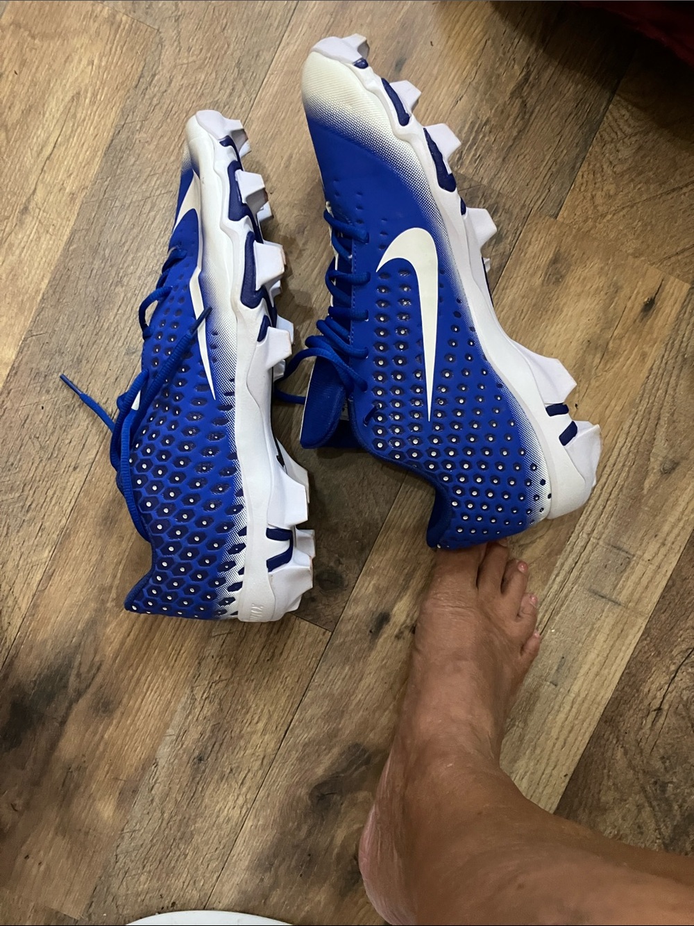 Nike Vapor Adult Blue and White Athletic Cleats - Picture 6 of 8